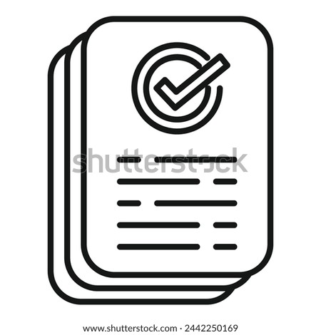 Legal documentation icon outline vector. Audit product. Rule policy search