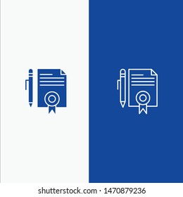 Legal, Legal Documents, Document, Documents, Page Line and Glyph Solid icon Blue banner Line and Glyph Solid icon Blue banner. Vector Icon Template background