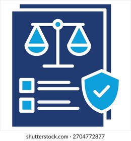 Documentos Legais Estilo de Ícone Azul Plano