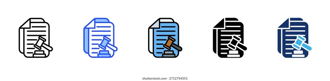 Legal Documents Icon Collection With Multiple Styles
