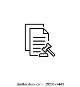 Legal documents icon. Court files, legal evidence symbol. Can be used for topics like auction, sentence, court etc.