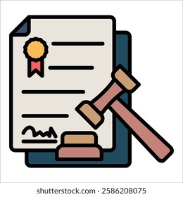 Legal Documents Icon Element For Design