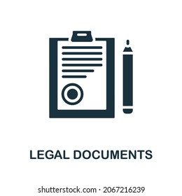 Legal Documents icon. Monochrome sign from project development collection. Creative Legal Documents icon illustration for web design, infographics and more