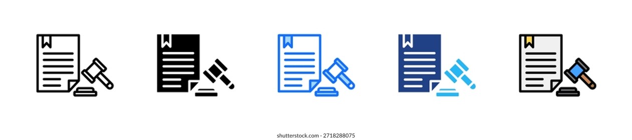 Conjunto de iconos de documentos legales Colección de varios estilos