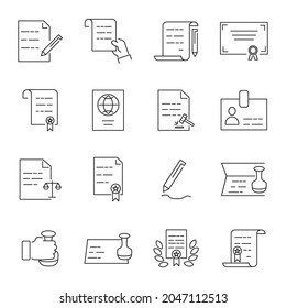 Legal Documents icons set. Legal Documents pack symbol vector elements for infographic web