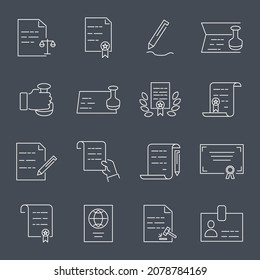 Legal Documents icons set. Legal Documents pack symbol vector elements for infographic web