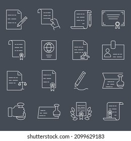 Legal Documents icons set . Legal Documents pack symbol vector elements for infographic web