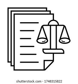 Legal documents line icon vector