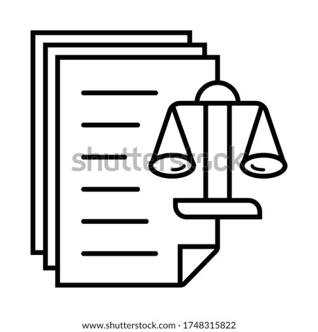 Legal documents line icon vector