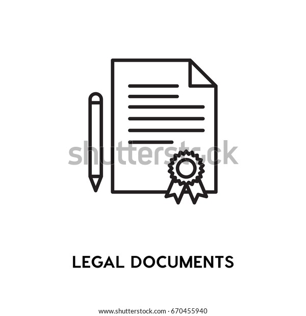 Legal Documents Vector Icon Certificate Symbol Stock Vector Royalty