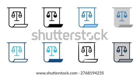Legal entity icons set multiple style collection. Editable stroke 
