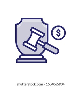 Legal Expense Insurance Filled Outline Vector Illustration Icon.