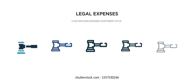 legal expenses icon in different style vector illustration. two colored and black legal expenses vector icons designed in filled, outline, line and stroke style can be used for web, mobile, ui