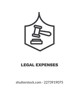 legal expenses icon. Thin line legal expenses icon from Insurance and Coverage collection. Outline vector isolated on white background. Editable legal expenses symbol can be used web and mobile