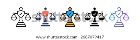 Legal Fairness Icon Multiple Vector Illustration