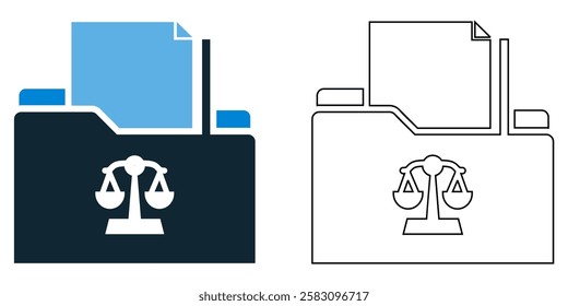 Legal filing icon vector, law documents, case management, and record keeping, legal and office use, pictogram symbol ui and ux design, glyphs and stroke line