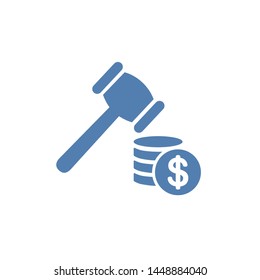 Legal Fines. Flat design, white background.