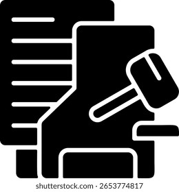 Carpeta legal Icono minimalista semisólido