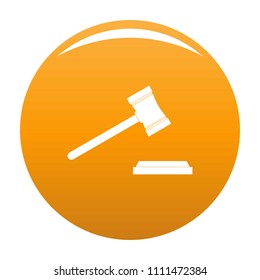 Legal gavel icon. Simple illustration of legal gavel vector icon for any design orange