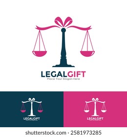 Legal gift logo vector design. Suitable for business, law, present and decoration