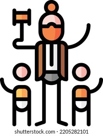 legal guardian isolated design element stock illustration. Vector on a white background