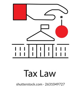 Legal Icon Representing Tax Law and Justice vector design