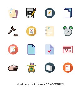 legal icon set. vector set about visa, contract, injury and file icons set.