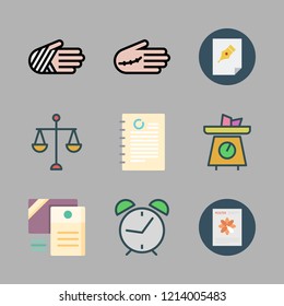legal icon set. vector set about document, file, injury and documents icons set.
