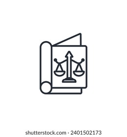 legal icon. vector.Editable stroke.linear style sign for use web design,logo.Symbol illustration.