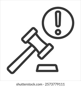 Legal Issues Outline Icon Vector Illustration