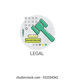 Legal Judge Mallet Legacy Icon Vector Illustration