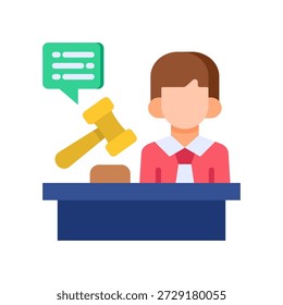 Icono de juicio legal Ilustración vectorial plana