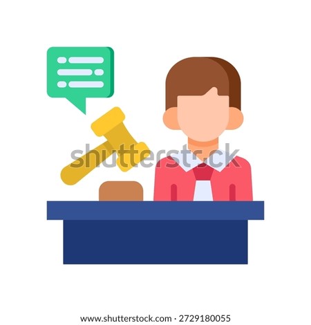 Legal Judgment Icon Flat Vector Illustration