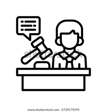 Legal Judgment Icon Line Vector Illustration