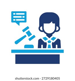 Legal Judgment Icon Mixed Vector Illustration