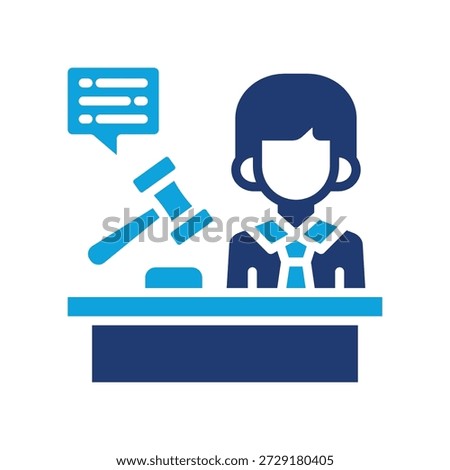 Legal Judgment Icon Mixed Vector Illustration