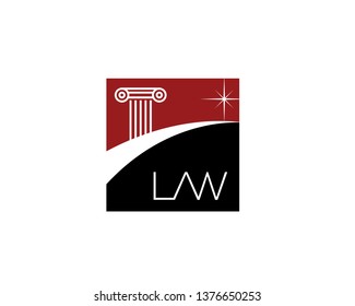 legal law coloumn inside square with shining star