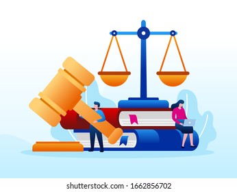 Legal Law Justice Service Illustration Flat Vector Template 