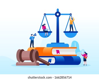 Legal law justice service illustration flat vector template 
