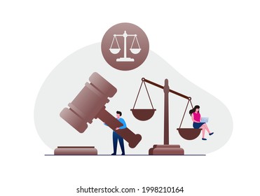 Legal law justice service illustration flat vector template 