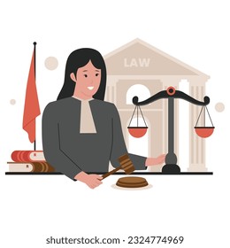 Legal law justice service, lawyer consultant, flat illustration vector. Illustration for website, landing page, mobile app, poster and banner. Trendy flat vector illustration