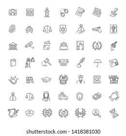 Legal, law and justice vector icon set