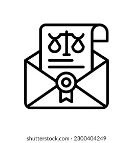 Legal Letter icon in vector. Illustration