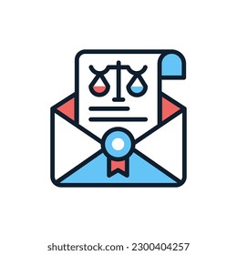 Legal Letter icon in vector. Illustration