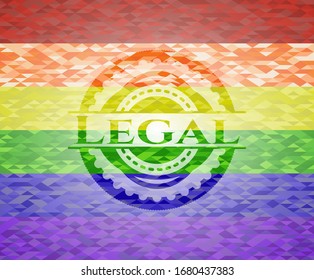 Legal lgbt colors emblem. Vector Illustration. Mosaic.