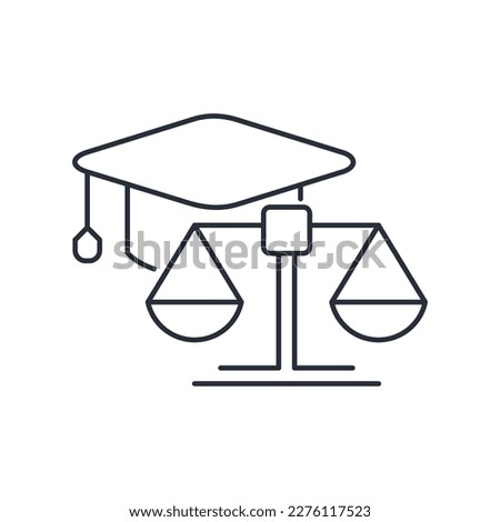 Legal literacy. legal education. Vector linear icon isolated on white background.