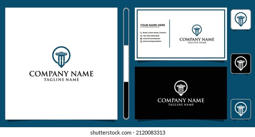 Legal location logo line art style and business card