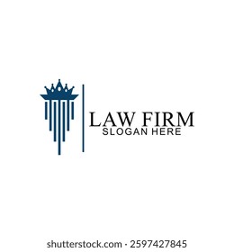 legal logo with the concept of the symbol of the pillar of justice, creative premium for lawyers and law firms
