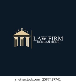 legal logo with the concept of the symbol of the pillar of justice, creative premium for lawyers and law firms