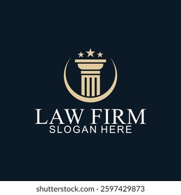 legal logo with the concept of the symbol of the pillar of justice, creative premium for lawyers and law firms
